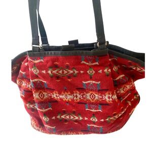 Pendleton Tote Bag western  Red Southwest‎ Geometric Pattern Canvas Aztec
